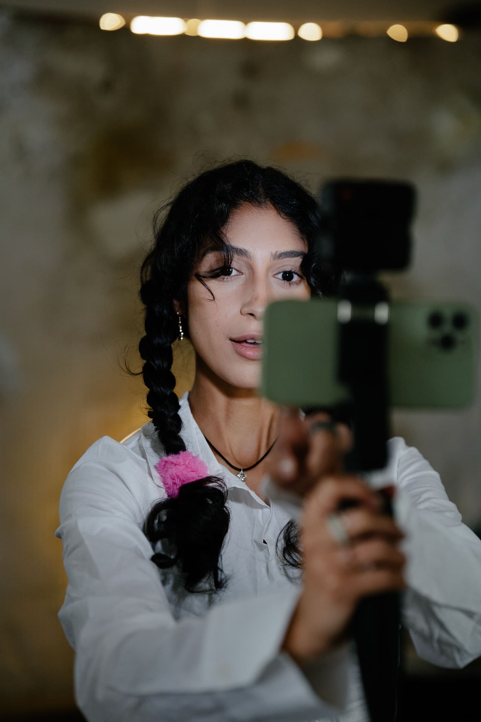 Creator filming a selfie video